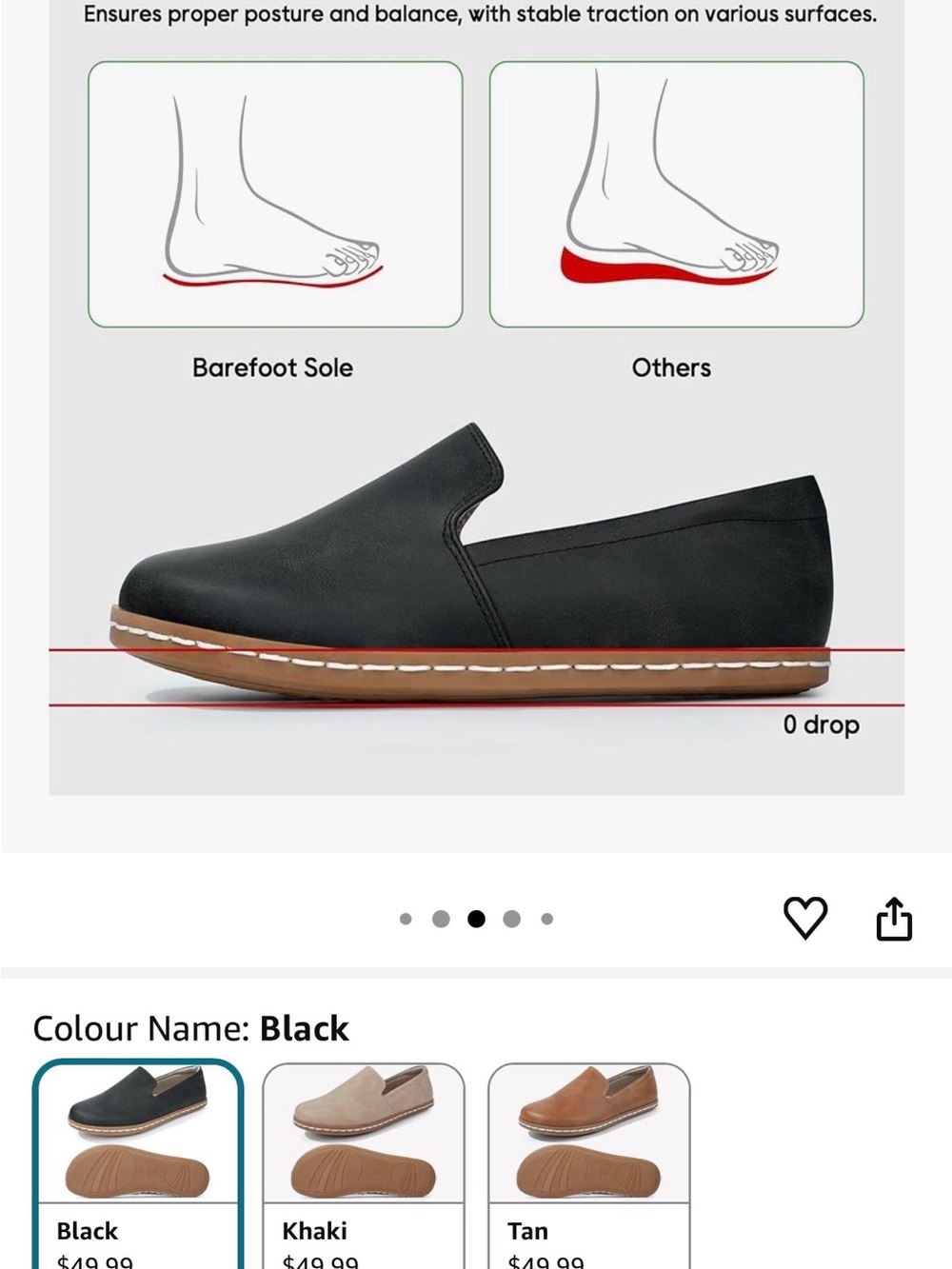 Black Slip-On Women's Loafers for Everyday Comfort - Picture 8 of 9